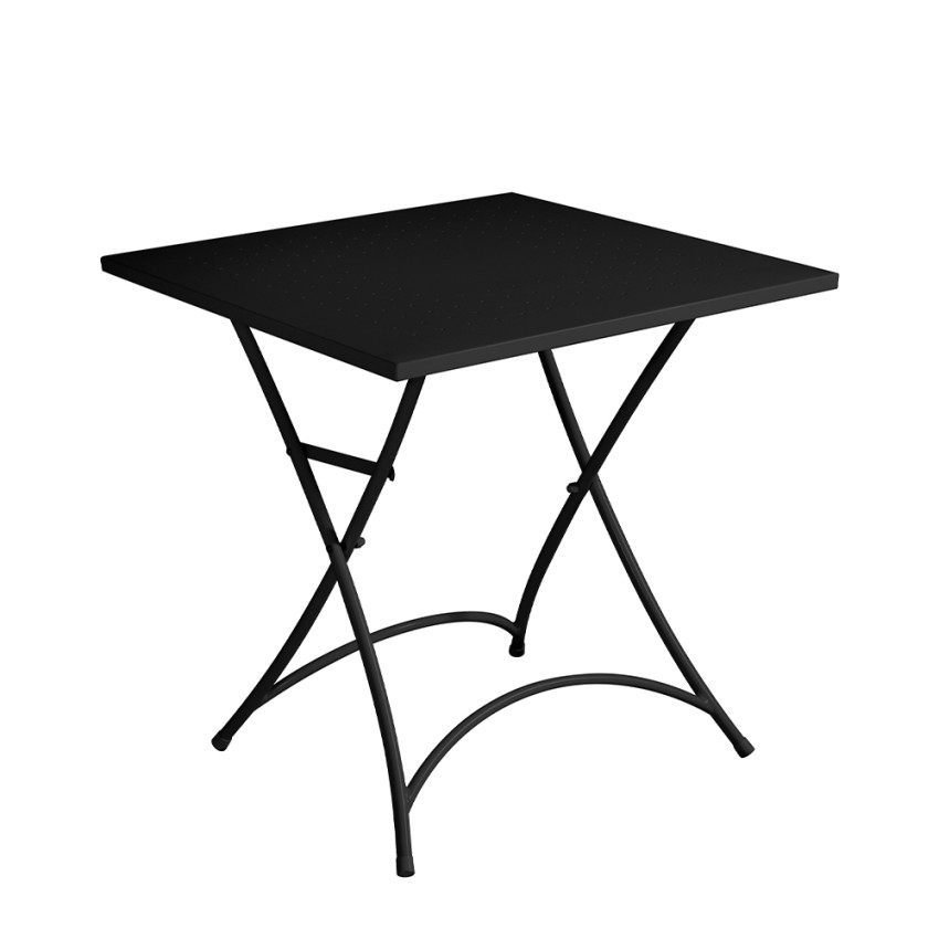 Mesa plegable de hierro 70x70 cm para bar, restaurante y jardín al aire libre Dixon Promoción