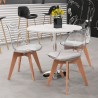 silla de comedor transparente con asiento tapizado escandinava Goblet caurs 