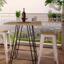 Mesa alta para taburetes industriales 60x60 metal acero madera Bolt Modelo