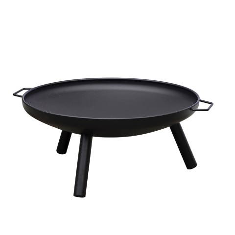 Brasero de jardín exterior Ø 60x27 cm moderno en hierro negro Rieke Promoción