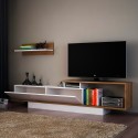 Mueble para TV de 180 cm blanco de madera nogal con puerta y estante de pared Asos Oferta