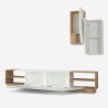 Mueble modular de pared para TV con 2 puertas y 2 estantes colgantes de madera blanca River Rebajas