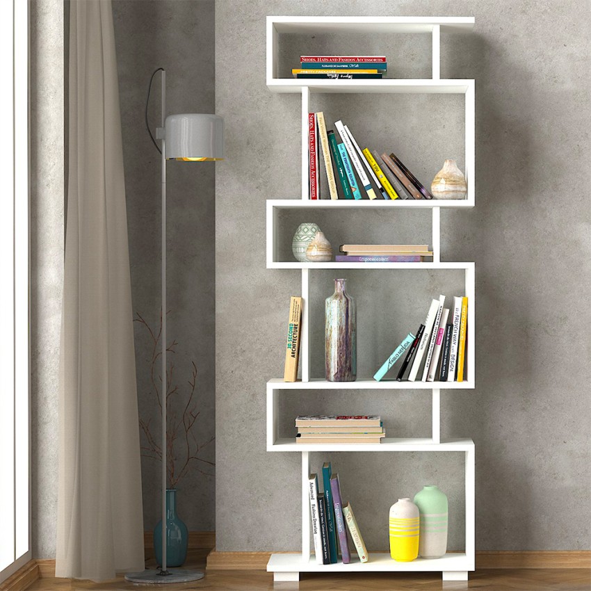Librería de pared estilo moderno con 6 estantes abiertos 60x19,5x162,9 cm Blok Venta