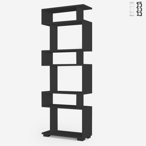 Librería de pared estilo moderno con 6 estantes abiertos 60x19,5x162,9 cm Blok Promoción