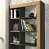 Librería moderna con 10 estantes de madera negro antracita 75x25x150 cm Kevork Descueto