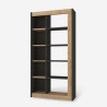 Librería moderna con 10 estantes de madera negro antracita 75x25x150 cm Kevork Venta