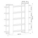 Librería de salón blanco madera nogal 5 estantes 120x20x120 cm Pool Stock