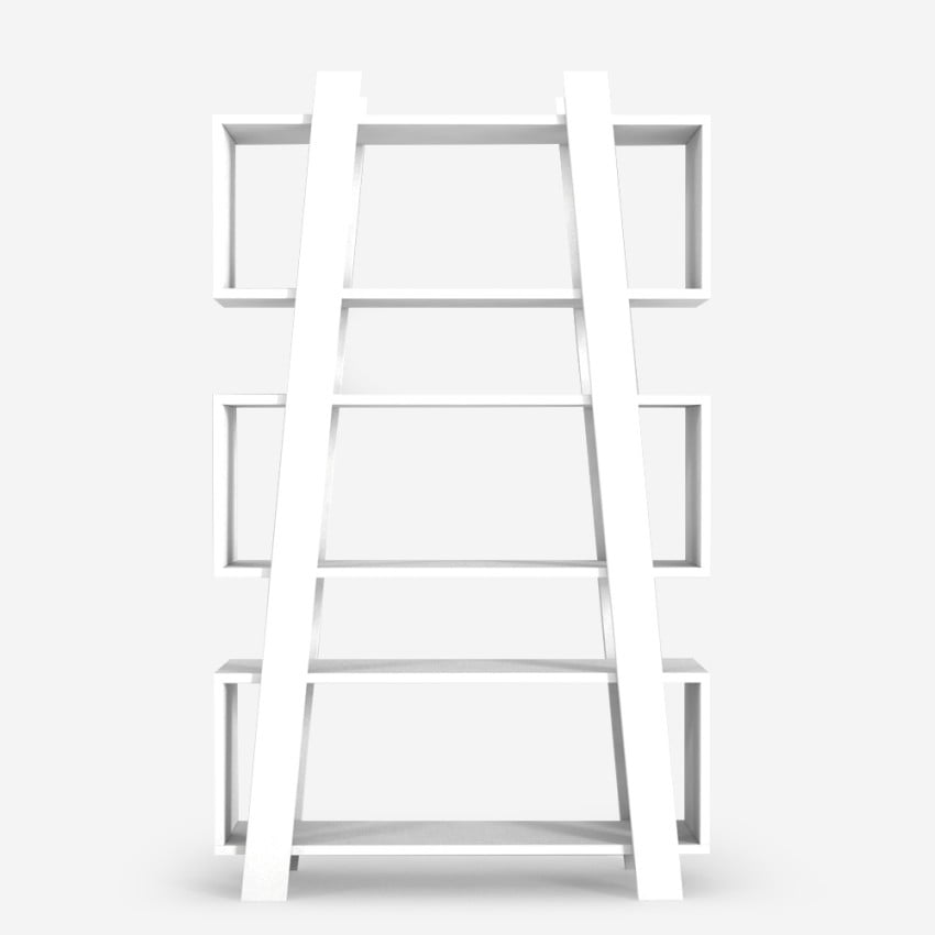 Librería de pared diseño moderno 90x22x150 cm blanco 5 estantes Almira Promoción