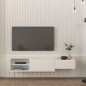 Mueble de salón para TV suspendido blanco con 2 puertas 160x30x33 cm Dione Oferta