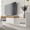 Mueble moderno para TV diseño suspendido con 1 puerta y 1 estante 180x32x42 cm Trella Coste