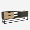 Mueble TV estilo industrial de madera y metal color negro con 2 cajones Dolores Venta