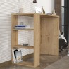 Escritorio para oficina o despacho con 3 estantes, 90x40x74 cm, moderno de madera Netenya Descueto