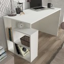 Mesa de escritorio oficina moderna blanca con estantes 120x60x74 cm Labran Catálogo