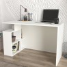Mesa de escritorio oficina moderna blanca con estantes 120x60x74 cm Labran Descueto