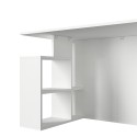 Mesa de escritorio oficina moderna blanca con estantes 120x60x74 cm Labran Rebajas