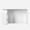 Mesa de escritorio oficina moderna blanca con estantes 120x60x74 cm Labran Oferta