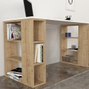 Escritorio de estudio y despacho blanco de madera con 6 estantes 140x60x75 cm Leonardo Catálogo