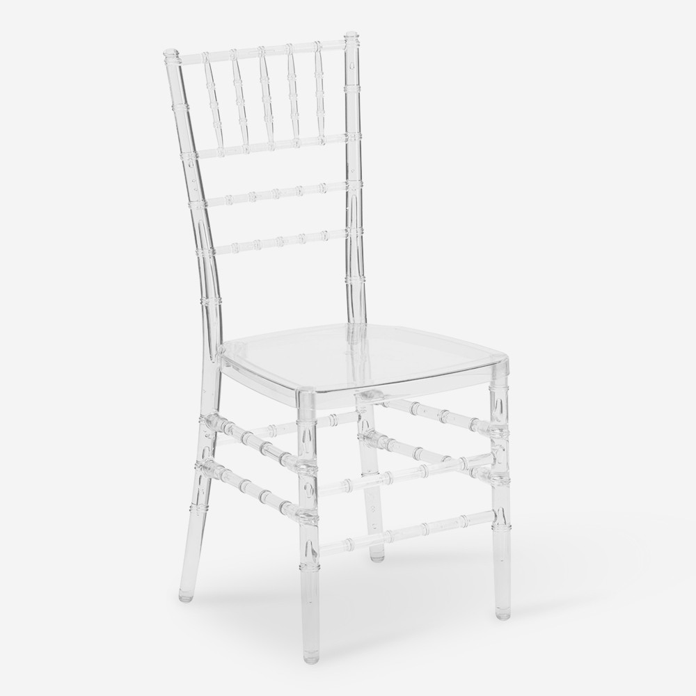 Stock 20 sillas transparentes para restaurantes, ceremonias y eventos Chiavarina Crystal