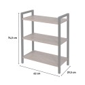 Librería baja industrial 3 estantes 62x30x75cm madera metal Edye Rebajas
