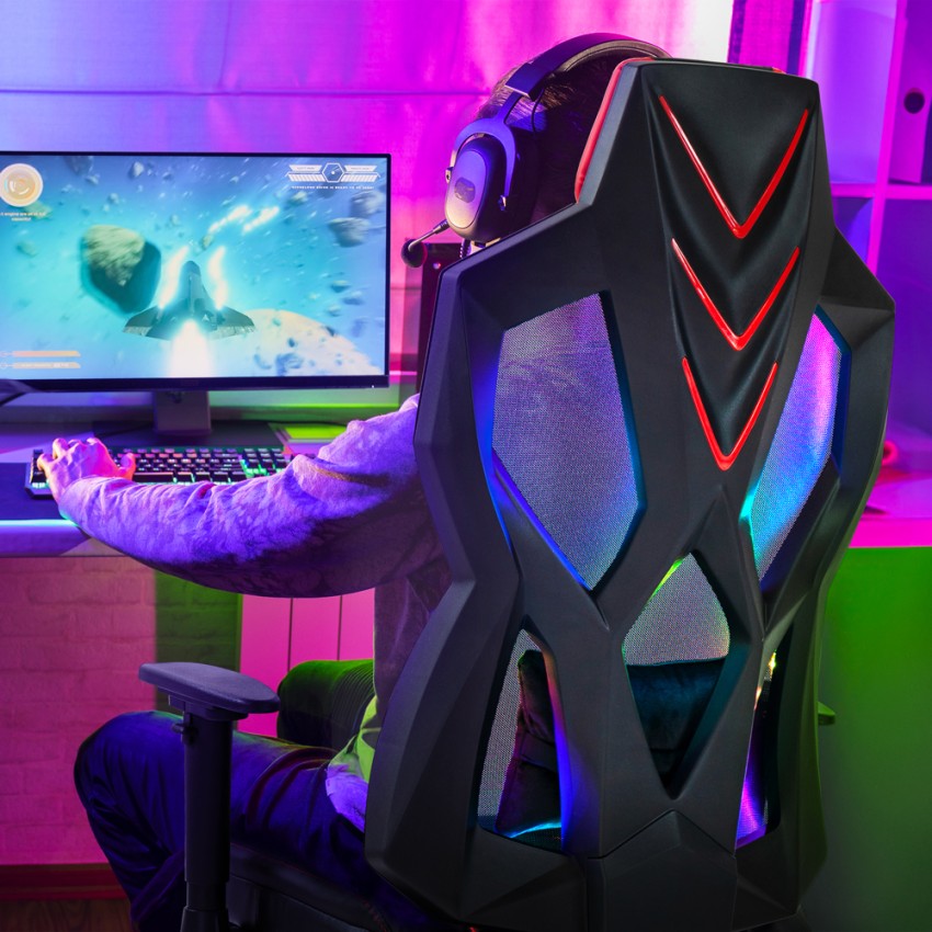  Silla gaming con luz RGB Gundam 