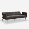 Sofá cama de tela para 2-3 personas con reposabrazos y patas negras y doradas Mulier Modelo