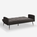 Sofá cama de tela para 2-3 personas con reposabrazos y patas negras y doradas Mulier Características