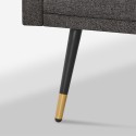 Sofá cama de tela para 2-3 personas con reposabrazos y patas negras y doradas Mulier Precio