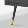 Sofá cama de tela para 2-3 personas con reposabrazos y patas negras y doradas Mulier Precio