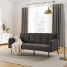 Sofá cama de tela para 2-3 personas con reposabrazos y patas negras y doradas Mulier Compra