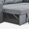 Sofá cama de 3 plazas gris con chaise longue, arcón, USB-C estantería Civis Elección