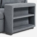 Sofá cama de 3 plazas gris con chaise longue, arcón, USB-C estantería Civis Características