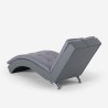 Chaise longue tumbona de diseño moderno para el salón en polipiel gris Lyon Oferta