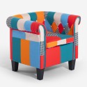 Sillón patchwork pozzetto de tela multicolor y diseño moderno Caen Venta