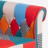 Sillón patchwork pozzetto de tela multicolor y diseño moderno Caen Rebajas