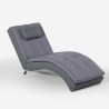 Chaise longue tumbona de diseño moderno para el salón en polipiel gris Lyon Venta