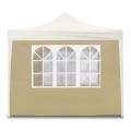 Panel lateral beige para gazebo de jardín 3x3 con ventana, cobertura de PVC. Promoción