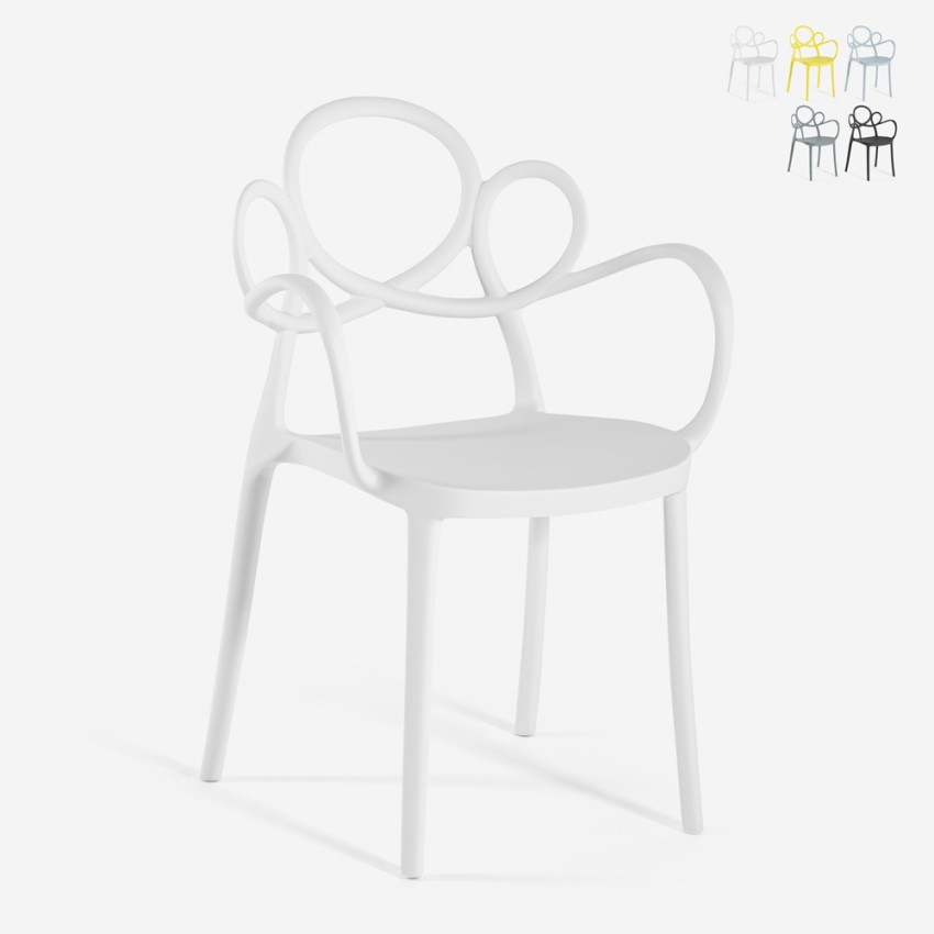 Silla diseño moderno elegante de polipropileno con reposabrazos Derby Venta