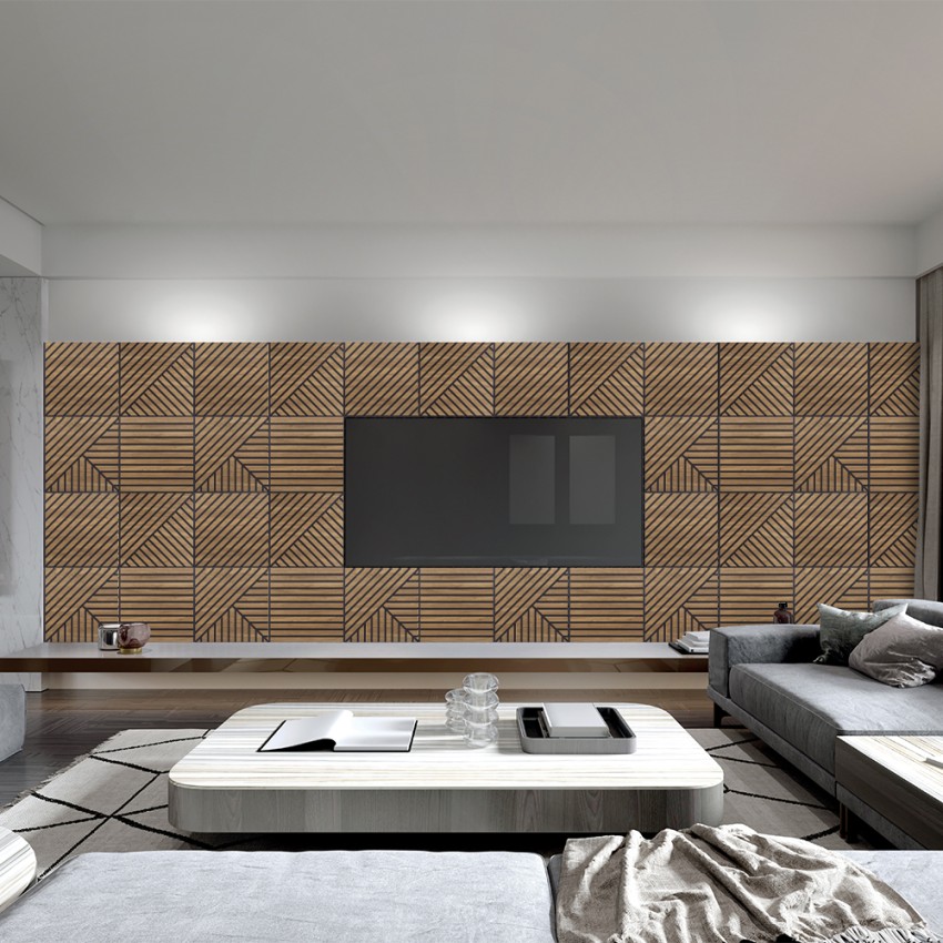 20 x panel decorativo 58x58cm acústico madera nogal Deco MXN Promoción