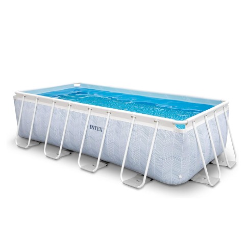 Piscina elevada rectangular 400x200x100cm Intex Chevron 26780 Promoción