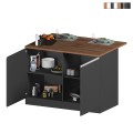 Isla central para cocina moderna 2 puertas mesa de madera 125x90x90cm Deer Promoción