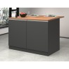 Isla central para cocina moderna 2 puertas mesa de madera 125x90x90cm Deer 