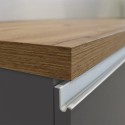 Isla central para cocina moderna 2 puertas mesa de madera 125x90x90cm Deer 