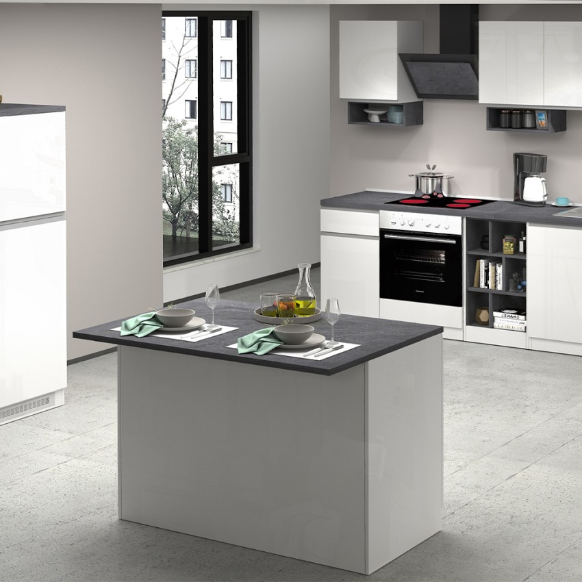Isla central para una cocina moderna 2 puertas mesa de madera 125x90x90cm Deer Rebajas