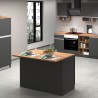 Isla central para cocina moderna 2 puertas mesa de madera 125x90x90cm Deer Descueto