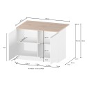 Isla central para cocina moderna 2 puertas mesa de madera 125x90x90cm Deer 