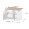 Isla central para cocina moderna 2 puertas mesa de madera 125x90x90cm Deer 