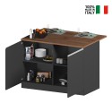 Isla central para cocina moderna 2 puertas mesa de madera 125x90x90cm Deer Modelo