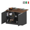 Isla central para cocina moderna 2 puertas mesa de madera 125x90x90cm Deer Modelo
