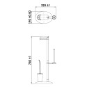 Portarrollos de baño con soporte para escobilla de WC bidé moderna redonda Jacky Descueto