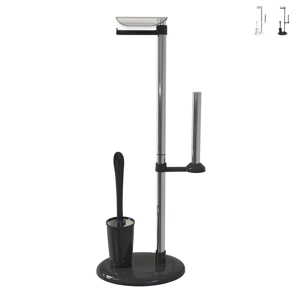 Portarrollos de baño con soporte para escobilla de WC bidé moderna redonda Jacky